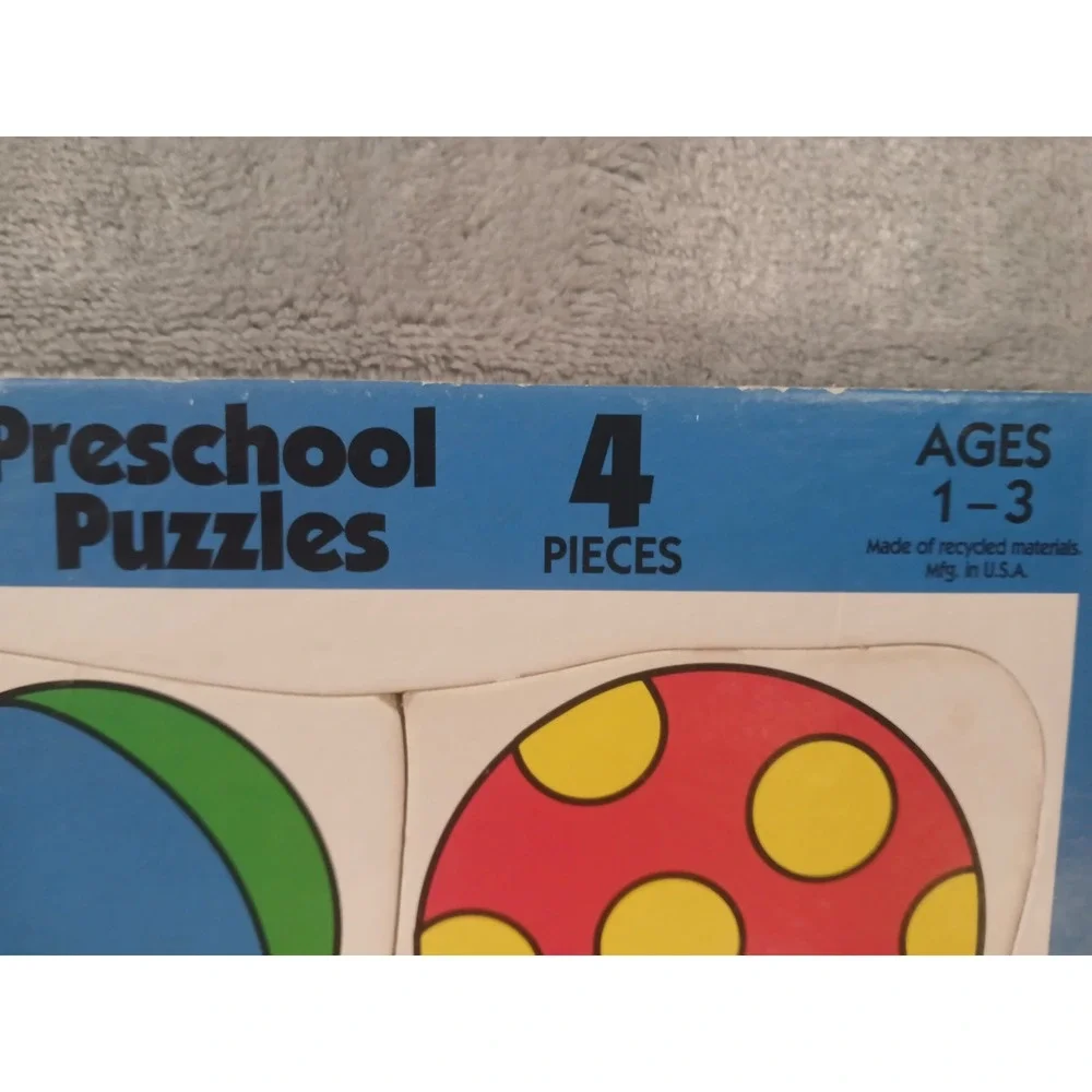Vtg PuzzlePatch Preschool Puzzles Set of 6 Ages 1-3 Cardboard 1992 Made in‎ USA